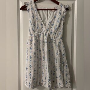 Altar’d State S Floral White and Blue Women's mini dress